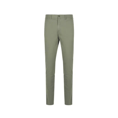 Shop Aigle Cotton And Linen Chino Trousers In Green