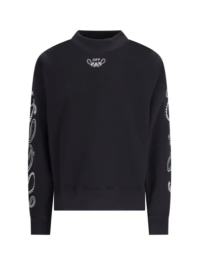 Shop Off-white 'bandana' Crew Neck Sweatshirt In Black  