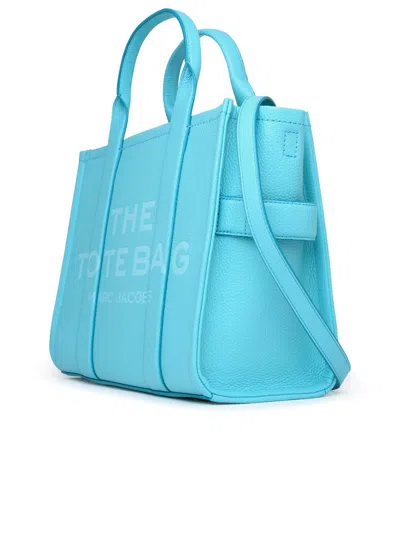 Shop Marc Jacobs Light Blue Leather Midi Tote Bag
