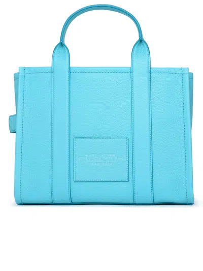 Shop Marc Jacobs Light Blue Leather Midi Tote Bag