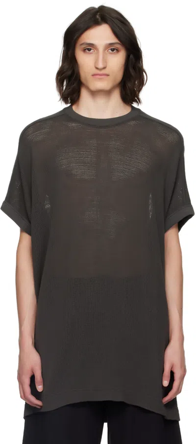 Shop Jan-jan Van Essche Gray Droptail T-shirt In Off-black