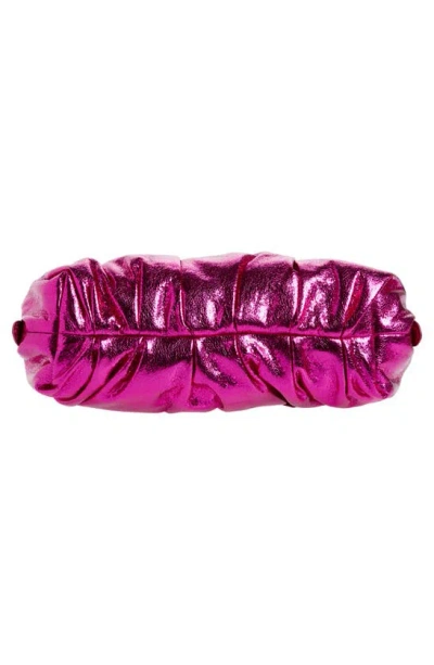 Shop Rebecca Minkoff Ruched Faux Leather Clutch In Bouganville