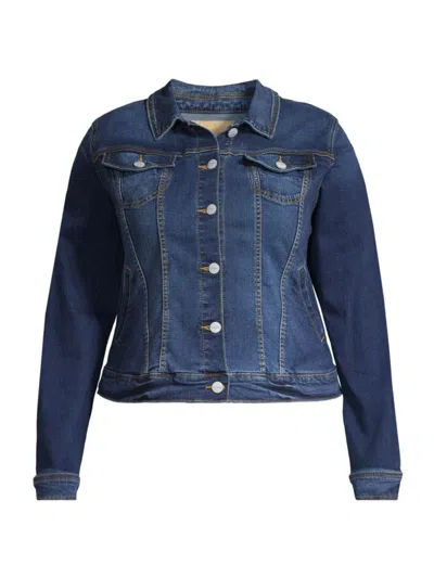 Shop Slink Jeans, Plus Size Women's Denim Trucker Jacket In Skylar