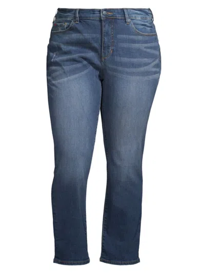 Shop Slink Jeans, Plus Size Women's High-rise Straight-leg Jeans In Nylah