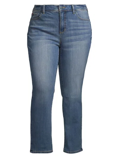Shop Slink Jeans, Plus Size Women's High-rise Straight-leg Jeans In Colette