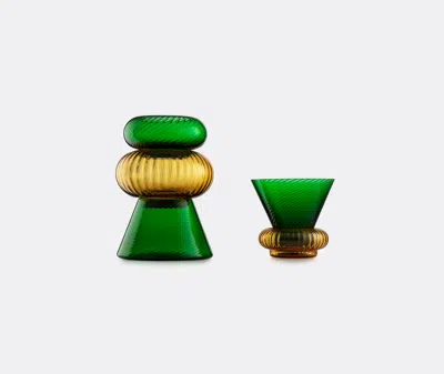 Nasonmoretti Tableware Green-amber Uni In Green-amber
