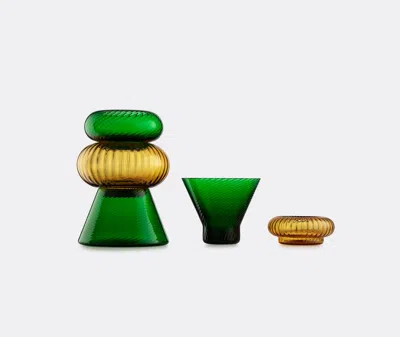 Nasonmoretti Tableware Green-amber Uni In Green-amber