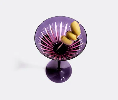 L'objet Prism Martini Glasses Set Of Four Multi In Amber/green/purple /bordeaux