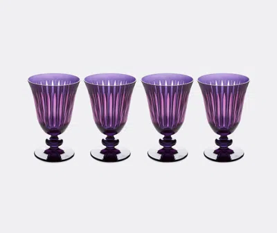 L'objet Set Of Four Prism Wine Glasses In Purple