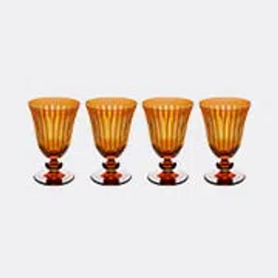 L'objet Prism Set Of 4 Wine Glasses In Amber