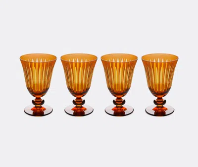 L'objet Prism Set Of 4 Wine Glasses In Amber