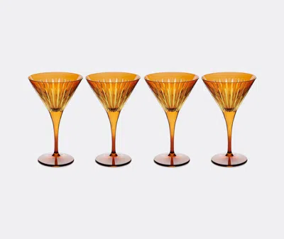 L'objet Set Of Four Prism Martini Glasses In Amber