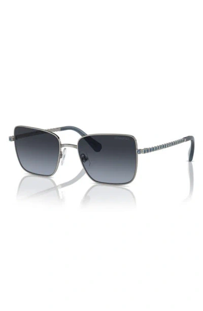 Shop Swarovski 56mm Matric Square Polarized Sunglasses In Gunmetal