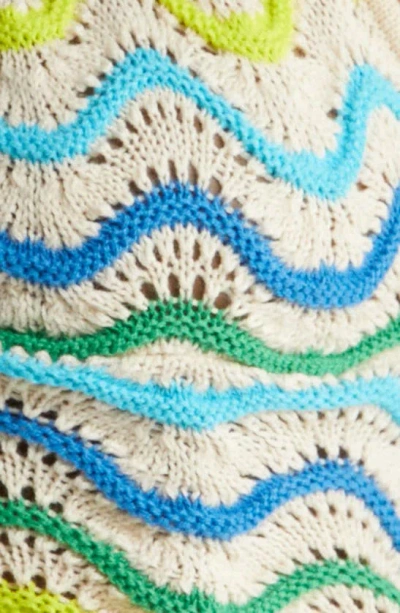 Capittana Jade Halter Crop Sweater Cover-up Top In Jade Multi