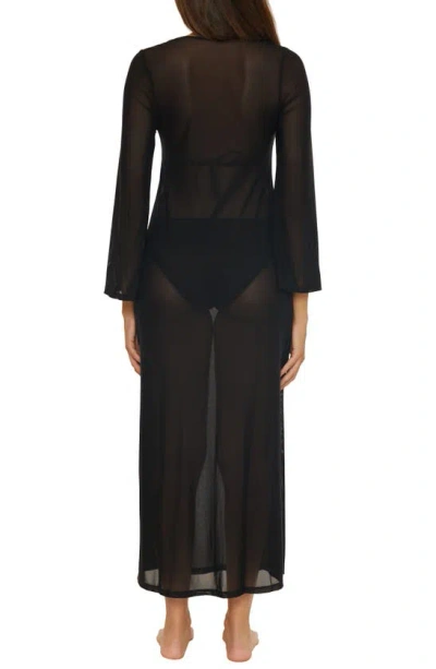 Shop Trina Turk Elaire Mesh Cover-up Maxi Dress In Black