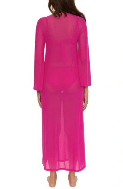 Shop Trina Turk Elaire Mesh Cover-up Maxi Dress In Sangria