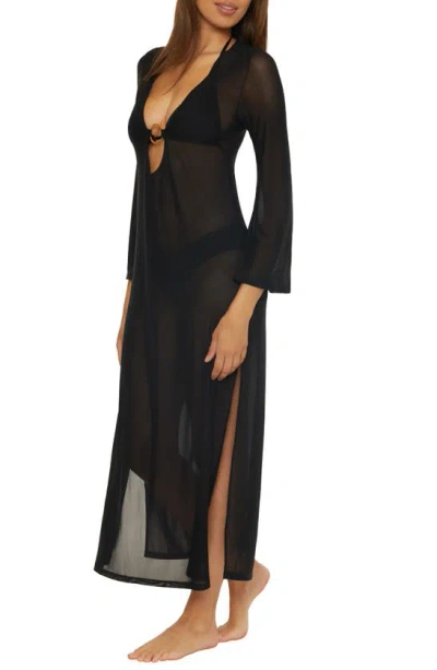 Shop Trina Turk Elaire Mesh Cover-up Maxi Dress In Black