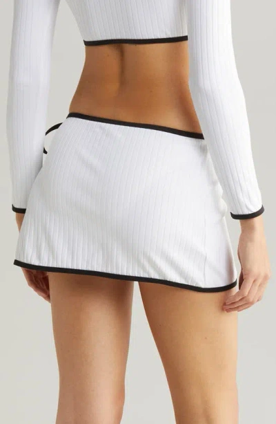 Shop Solid & Striped Rib Cover-up Miniskirt In Marshmallow