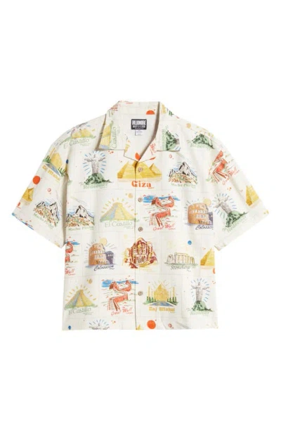 Shop Billionaire Boys Club Globe Trotter Camp Shirt In Gardenia