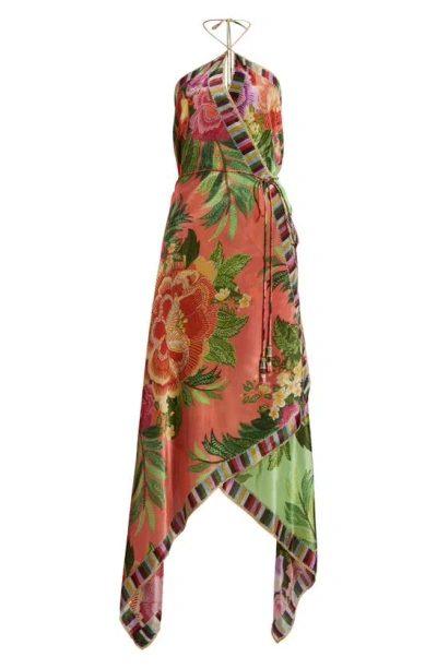 Shop Farm Rio Flower Scarves Cover-up Wrap Dress In Flower Scarves Multicolor