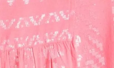 Shop Elan Metallic Jacquard Cover-up Minidress In Pink/ Silver