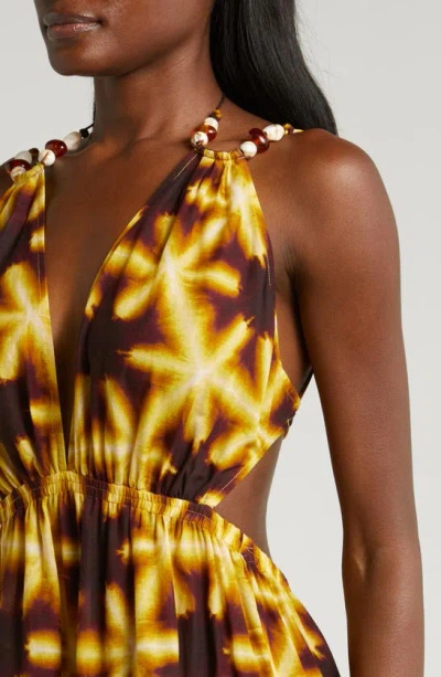 Shop Ulla Johnson Aralyn Tie Dye Cover-up Dress In Amber