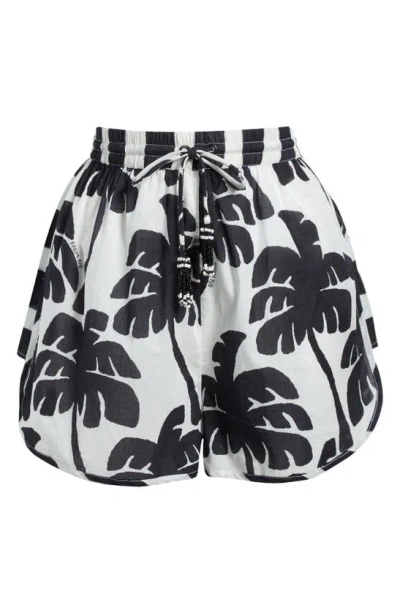 Shop Farm Rio Coconut Cover-up Drawstring Shorts In Off White