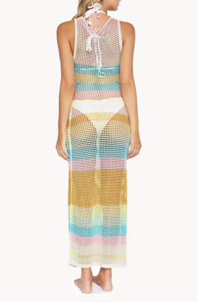 Shop Pq Swim Marlo Stripe Sheer Cover-up Dress In Dolce
