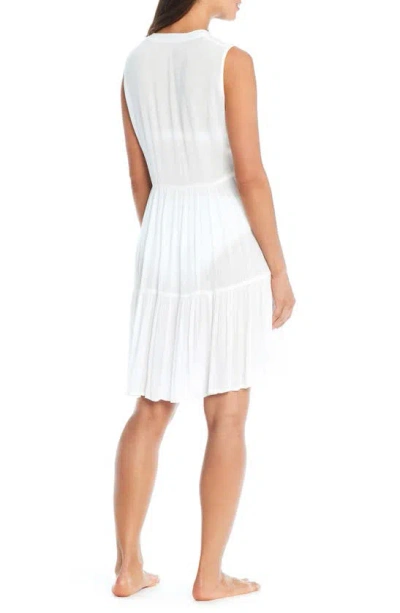 Shop Bleu By Rod Beattie Sleeveless Cover-up A-line Dress In White