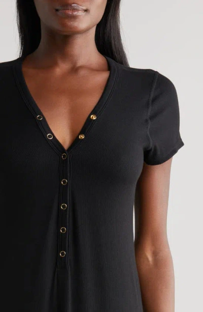 Robin Piccone Amy Rib Cover-up Dress In Black
