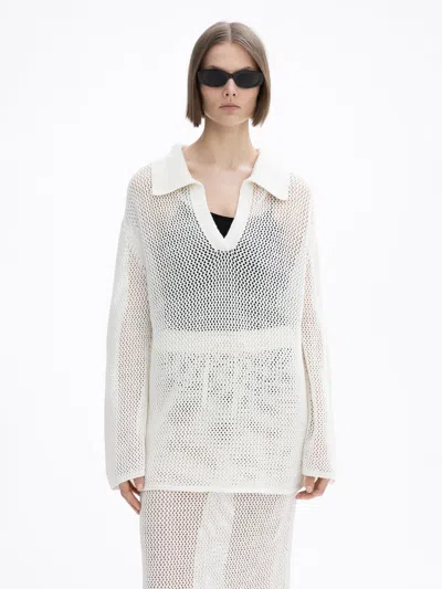 Shop House Of Dagmar Crochet Knit In Off White