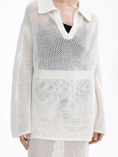 Shop House Of Dagmar Crochet Knit In Off White