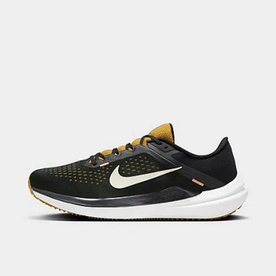 Shop Nike Men's Winflo 10 Running Shoes In Black/olive Aura/bronzine/amber Brown
