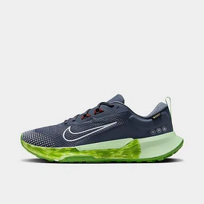 Shop Nike Men's Juniper Trail 2 Gore-tex Waterproof Trail Running Shoes In Thunder Blue/vapor Green/chlorophyll/light Armory Blue