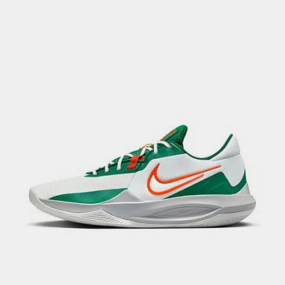 Shop Nike Men's Precision 6 Basketball Shoes In White/malachite/sundial/safety Orange