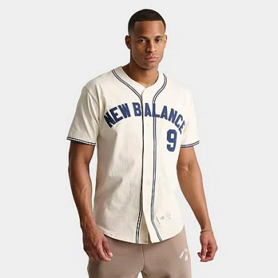 Shop New Balance Men's Sportswear Greatest Hits Baseball Jersey In Navy/white