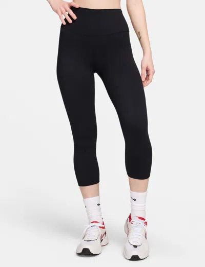 Shop Nike One High Waisted Crop Leggings In Black