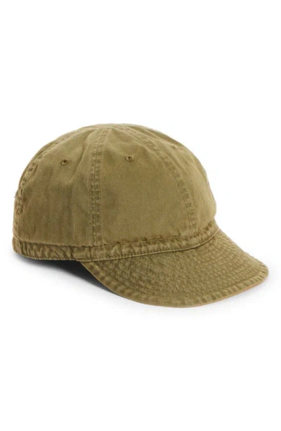 Shop Double Rl Fitted Cotton Herringbone Baseball Cap In Olive Drab