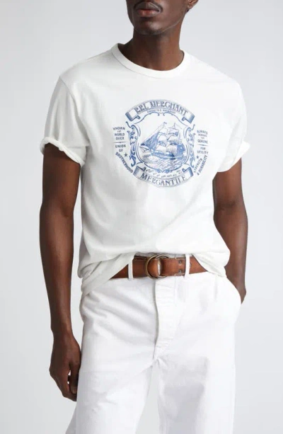 Shop Double Rl Merchant Mercantile Graphic T-shirt In Warm White