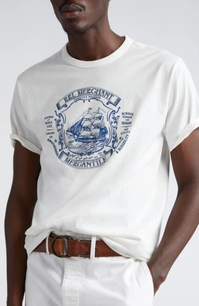Shop Double Rl Merchant Mercantile Graphic T-shirt In Warm White