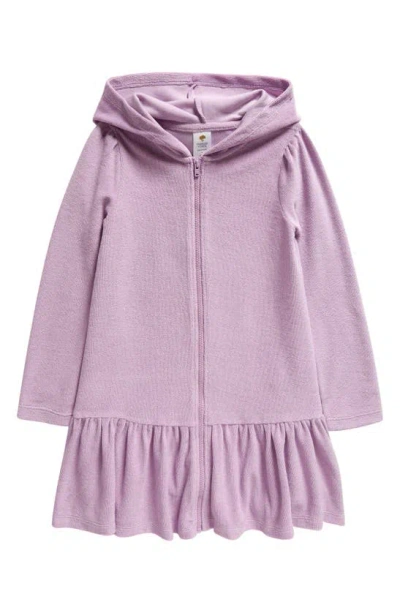 Shop Tucker + Tate Kids' Hooded Terry Cover-up Dress In Purple Lupine
