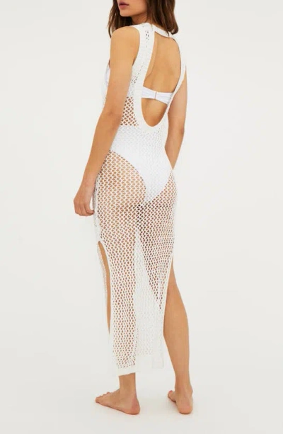 Shop Beach Riot Holly Sheer Open Knit Cover-up Dress In White