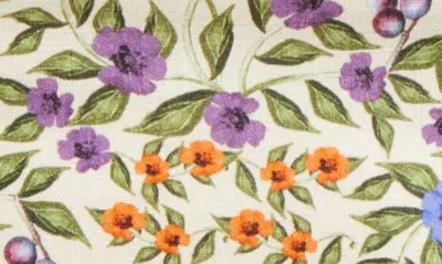 Shop Agua Bendita Kosia Floral Beaded Cotton Crop Cover-up Top In Multicolor
