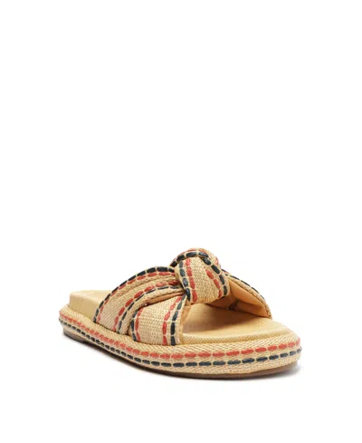 Arezzo Azul Marinho Womens Slip On Slides Slide Sandals In Natural