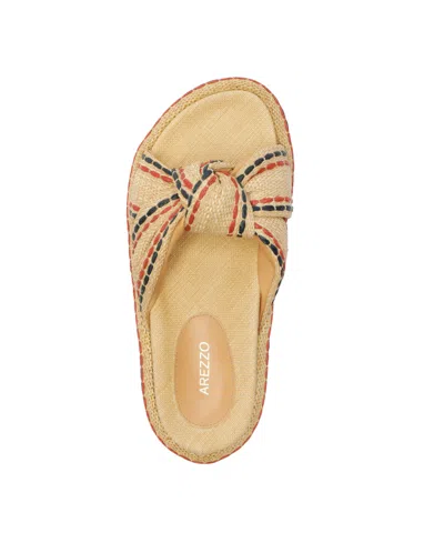 Arezzo Azul Marinho Womens Slip On Slides Slide Sandals In Natural