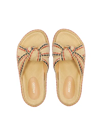 Arezzo Azul Marinho Womens Slip On Slides Slide Sandals In Natural