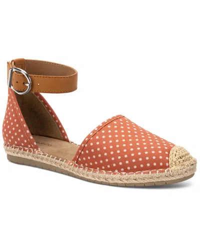 Shop Style & Co Women's Paminaa Flat Espadrilles, Created For Macys In Coral Dot