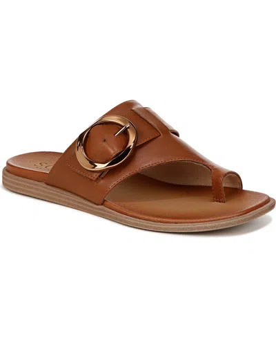 Shop Soul Naturalizer Joanie Slide Sandals In Mid Brown Faux Leather