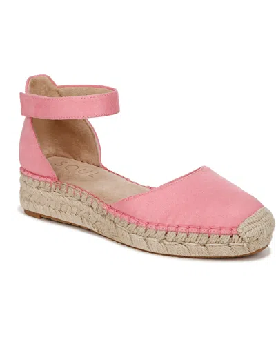 Shop Soul Naturalizer Wren Ankle Strap Espadrilles In Flamingo Pink Microfiber