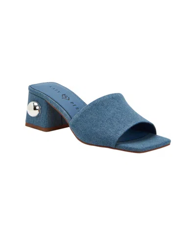 Shop Katy Perry The Gemm Stud Slide Sandal In Blue Denim